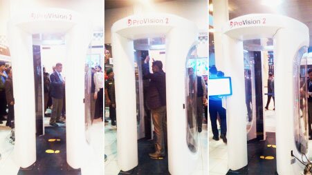 A sophisticated body scanner sits at Shah Amanat Airport
